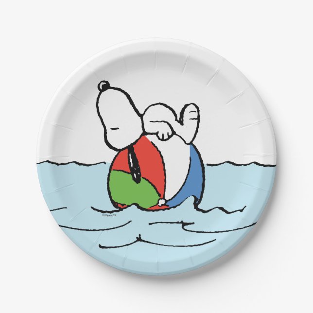 Assiettes En Carton cacahuètes | Snoopy Beach Ball Beach (Devant)