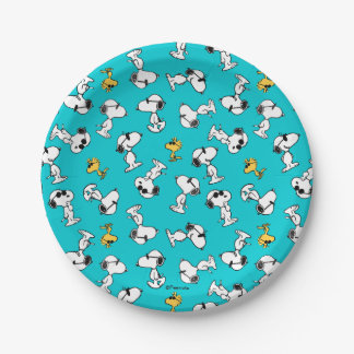 Assiettes En Carton cacahuètes | Snoopy & Lunettes de soleil Motif