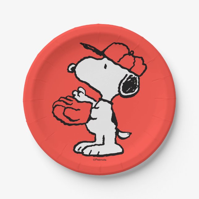Assiettes En Carton cacahuètes | Snoopy Making the Catch (Devant)