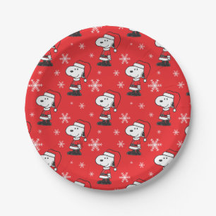 Assiettes En Carton cacahuètes Snoopy Santa Claus