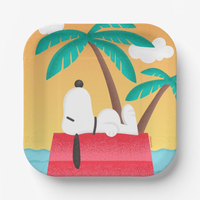 Assiettes En Carton cacahuètes | Snoopy Tropical Deco Dreams (Recto)