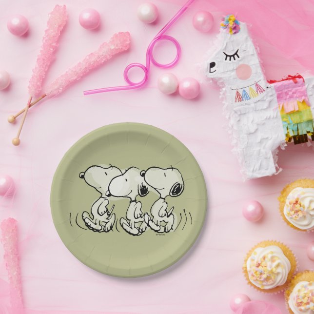 Assiettes En Carton cacahuètes | Snoopy Walking Tall (Fête)