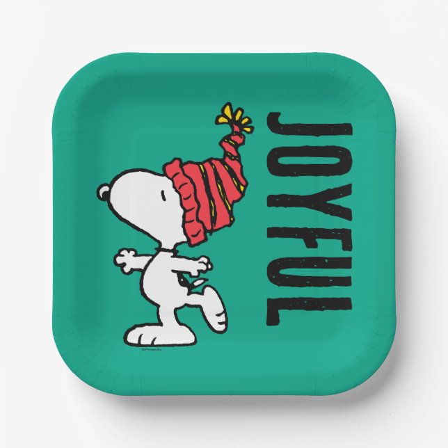 Assiettes En Carton cacahuètes | Snoopy Winter Beanie Casquette (Recto)