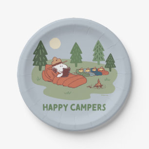 Assiettes En Carton cacahuètes   Snoopy & Woodstock Happy Campers