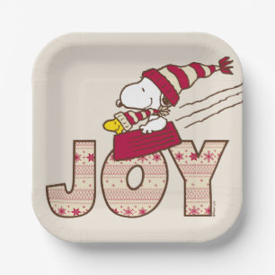 Assiettes En Carton cacahuètes   Snoopy & Woodstock Joy Sled Ride