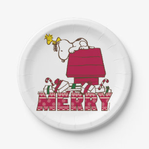 Assiettes En Carton cacahuètes   Snoopy & Woodstock Joyeux Sweat moche