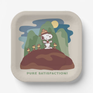 Assiettes En Carton cacahuètes   Snoopy & Woodstock Satisfaction pure