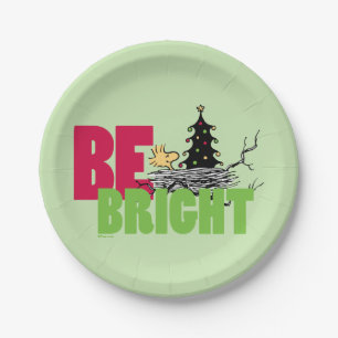 Assiettes En Carton cacahuètes   Woodstock Noël Soyez brillant