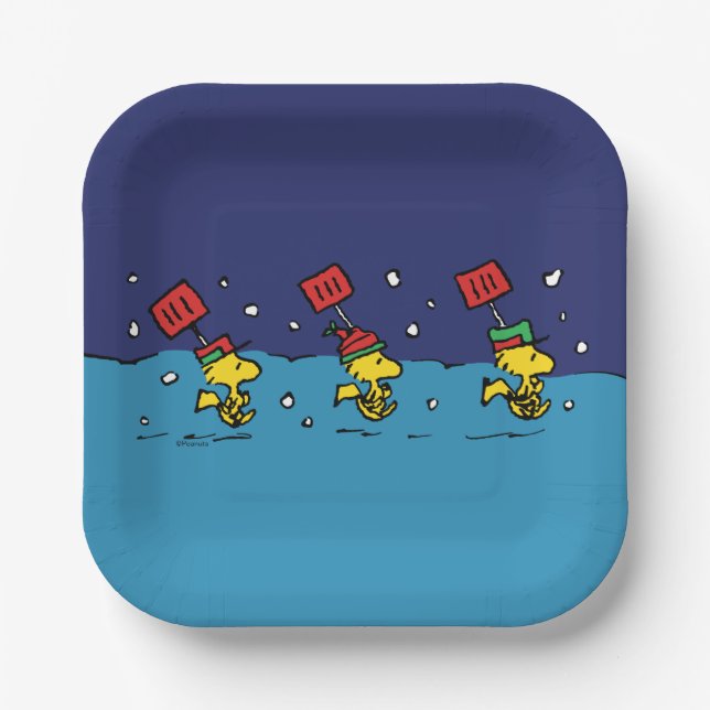 Assiettes En Carton cacahuètes | Woodstock Snow Shovel Team (Recto)