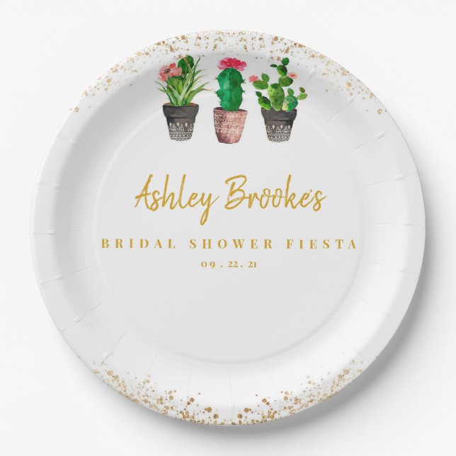 Assiettes En Carton Cactus Fiesta (Devant)