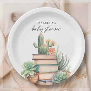Assiettes En Carton Cactus Livre Thème Baby shower