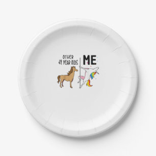 Assiettes En Carton Cadeau d'anniversaire d'autres licornes de 49 ans