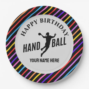 Assiettes En Carton Cadeau d'anniversaire pour fille de handball, Cade