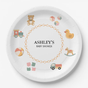 Assiettes En Carton Cadeau de naissance personnalisé Jouet Vintage Cla