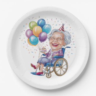Assiettes En Carton Cadeau drôle d'anniversaire pour grand-mère âgée p
