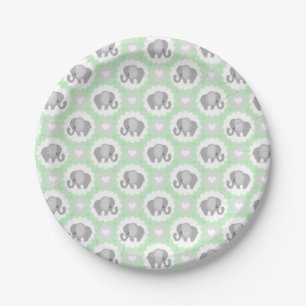 Assiettes En Carton Cadeau en bon état neutre de douche d'éléphant
