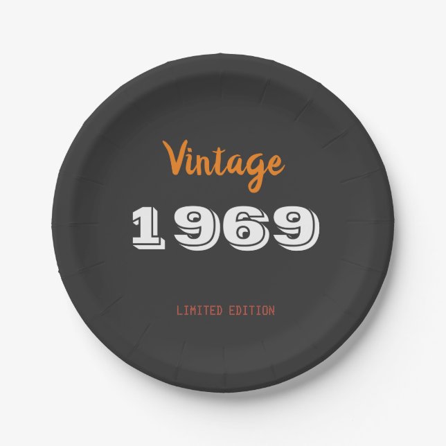 Assiettes En Carton Cadeau en édition limitée Vintage 1969 (Devant)