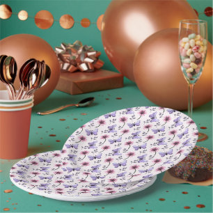 Assiettes En Carton Cadeau floral papillon de printemps  