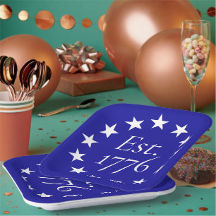 Assiettes En Carton Cadeau patriotique drapeau Betsy Ross Env. 1776