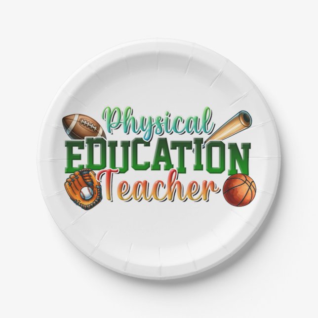 Assiettes En Carton Cadeau pour enseignant | Professeur d'éducation ph (Devant)
