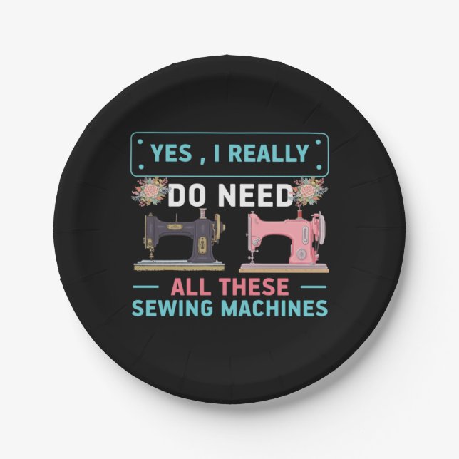 Assiettes En Carton Cadeau Quilter | Oui J'ai vraiment besoin (Devant)