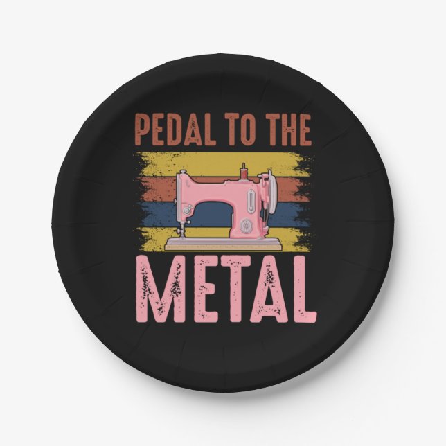 Assiettes En Carton Cadeau Quilter | Pédale Au Métal (Devant)