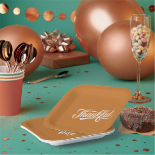 Assiettes En Carton Cadeau vintage de remerciement de Thanksgiving d'a