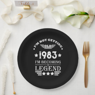 Assiettes En Carton Cadeaux de 40e anniversaire vintages personnalisés