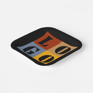 Assiettes En Carton Cadeaux personnalisés modernes Noir Simple