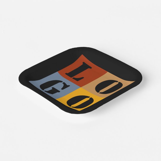 Assiettes En Carton Cadeaux personnalisés modernes Noir Simple (Angulaire)