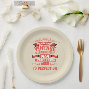 Assiettes En Carton Cadeaux personnalisés soixante vintages 60e annive