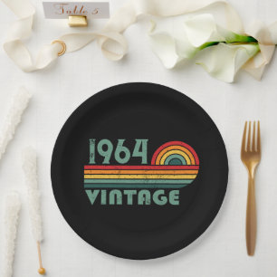 Assiettes En Carton Cadeaux personnalisés soixante vintages 60e annive