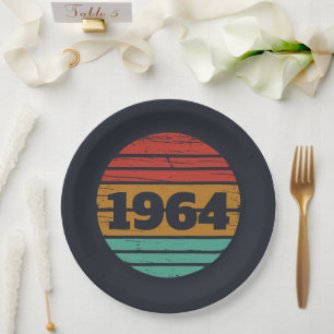 Assiettes En Carton Cadeaux personnalisés soixante vintages 60e annive