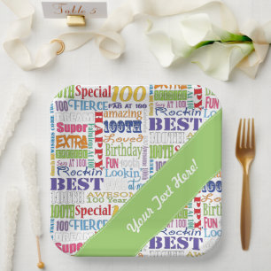 Assiettes En Carton Cadeaux Uniques Et Spéciaux 100e Fête Anniversaire