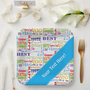 Assiettes En Carton Cadeaux Uniques Et Spéciaux 100e Fête Anniversaire