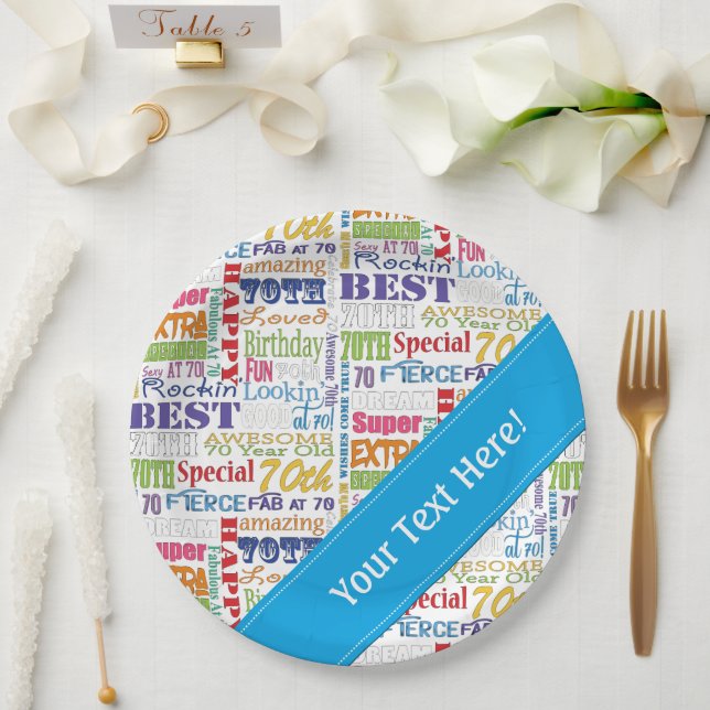 Assiettes En Carton Cadeaux Uniques Et Spéciaux 70e Anniversaire (Mariage)