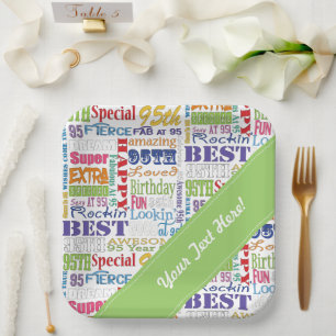 Assiettes En Carton Cadeaux Uniques Et Spéciaux 95e Anniversaire