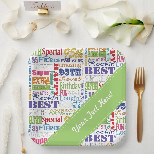 Assiettes En Carton Cadeaux Uniques Et Spéciaux 95e Anniversaire (Mariage)