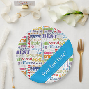 Assiettes En Carton Cadeaux Uniques Et Spéciaux De Fête Du 60E Anniver