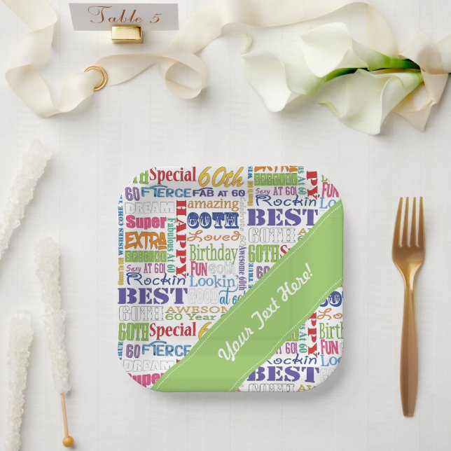 Assiettes En Carton Cadeaux Uniques Et Spéciaux De Fête Du 60E Anniver (Mariage)