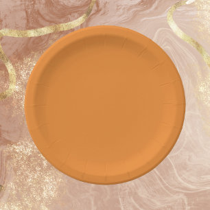 Assiettes En Carton Cadmium orange couleur solide