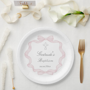 Assiettes En Carton Cadre papillon rose
