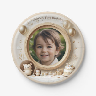 Assiettes En Carton Cadre photo de Hérisson pour les fêtes d'anniversa