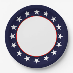 Assiettes En Carton Cadre style Patriot USA