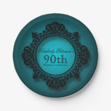 Cadre vintage en bleu - Plaques papier 90e anniver