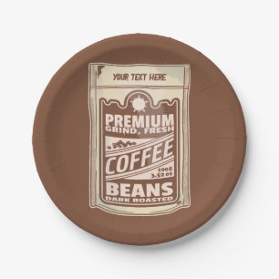 Assiettes En Carton Café de qualité supérieure haricots à l'affiche ca