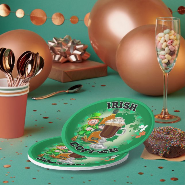 Assiettes En Carton Café Irlandais - Un Elixir. (Multi)