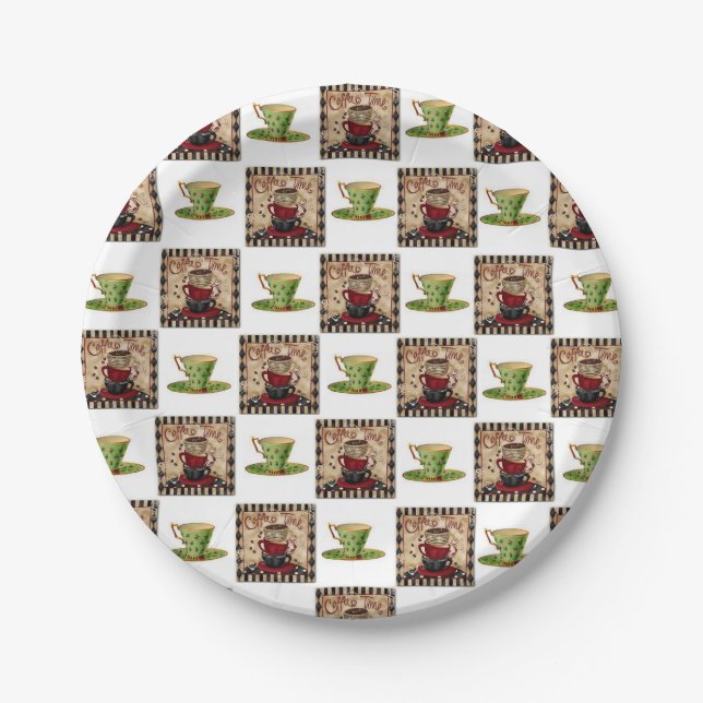 Assiettes En Carton Café petit-déjeuner en plaque de papier (Devant)