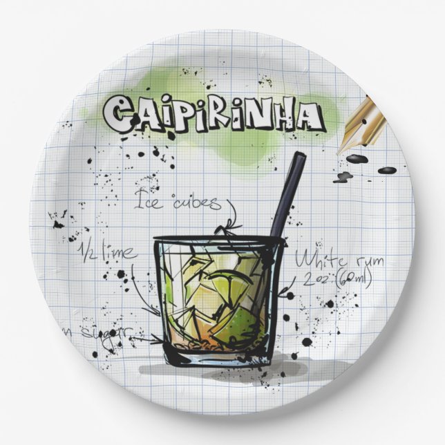 Assiettes En Carton Caipirinha (Devant)