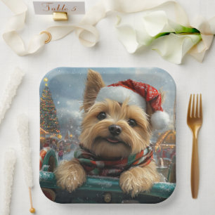 Assiettes En Carton Cairn Terrier Chien Montagnes Russes Noël